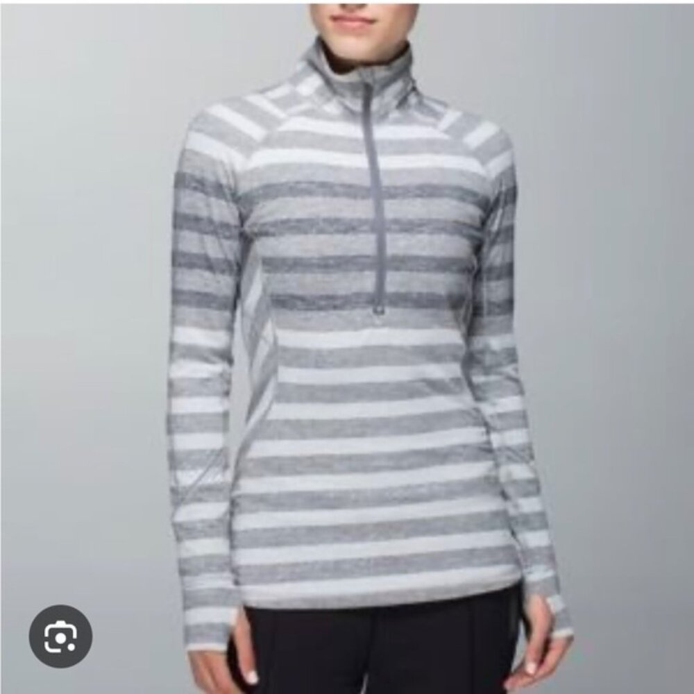 lululemon athletica Heather Gray Striped Track Jacket
